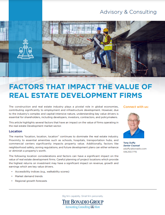 Factors That Impact Value of Real Estate Development Firms