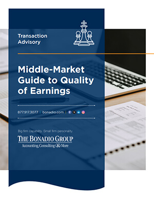 The Bonadio Group Middle Market Guide to Quality of Earnings Guide 300x388